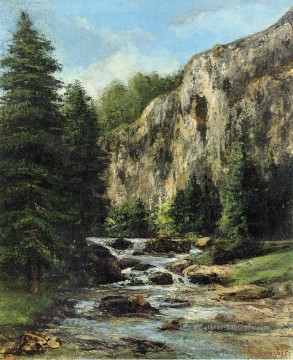  cour - Etudier pourPaysage avec Chute d’eau paysage Gustave Courbet